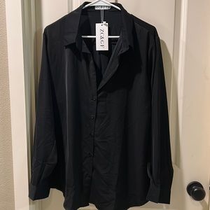ZC & GF Black long sleeve Blouse 2XL
